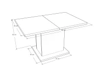 Dobozos Asztal 140x90+40 méretrajz